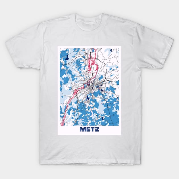 Metz - France MilkTea City Map T-Shirt by tienstencil